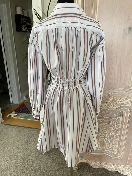 Anthropologie Long-Sleeve Collared A Line Mini Dress - Picture 6 of 10